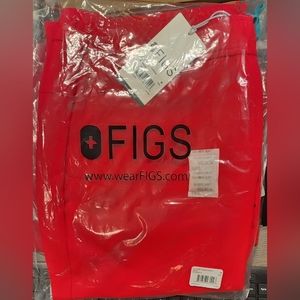 Figs pop red medium scrub pants